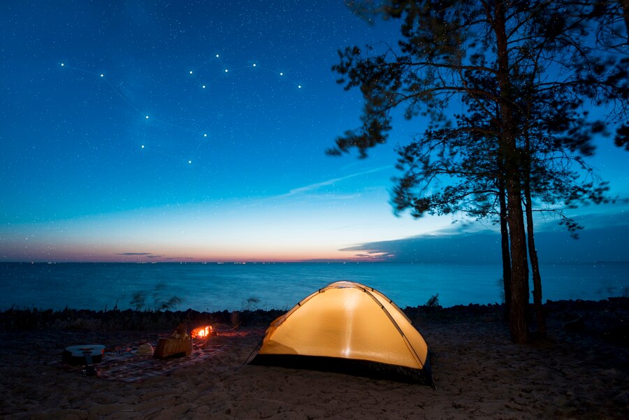 camping at night